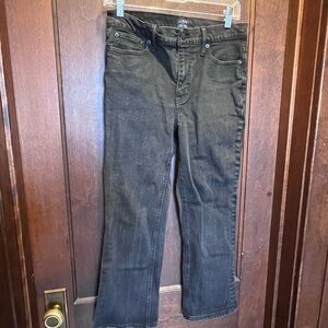 J.Crew Black Denim Jeans stretch flare crop, size 28